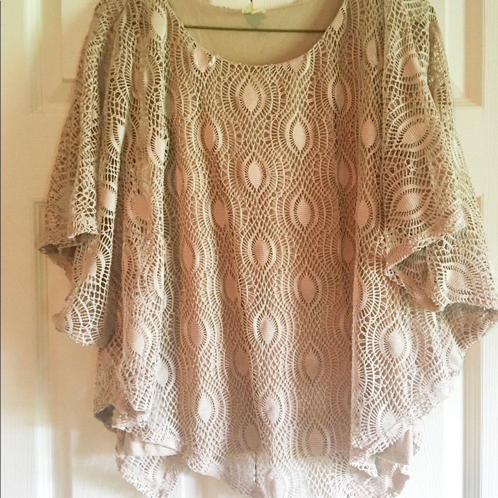 Crochet poncho blouse